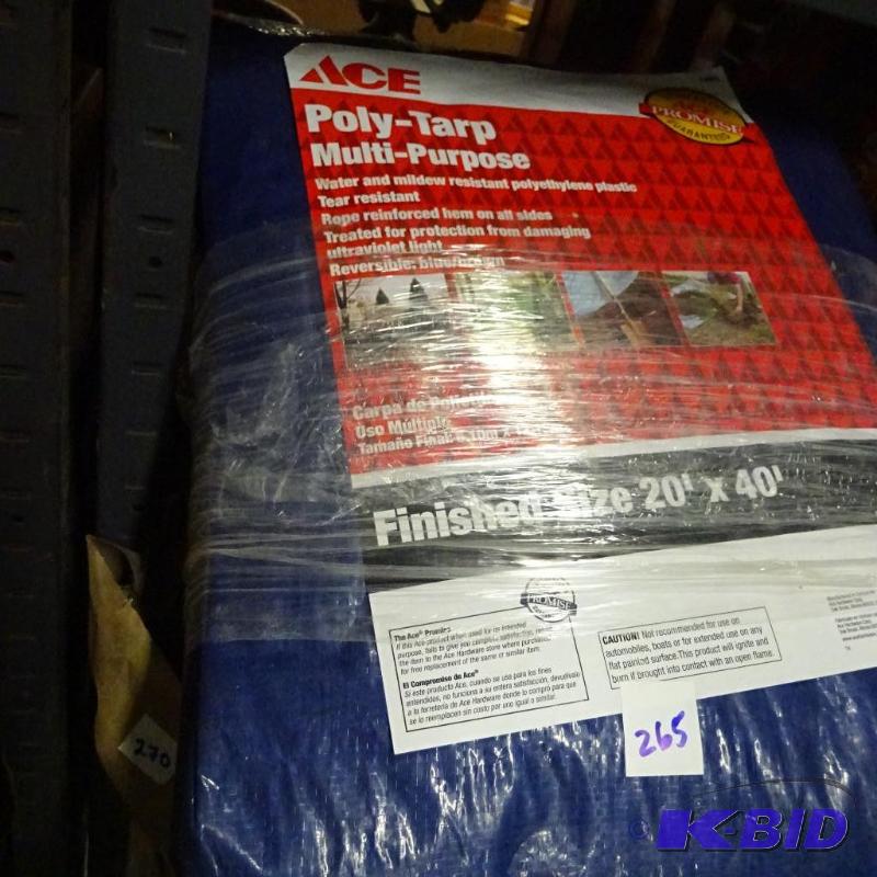 New 20 foot by 40 foot blue poly tarp...