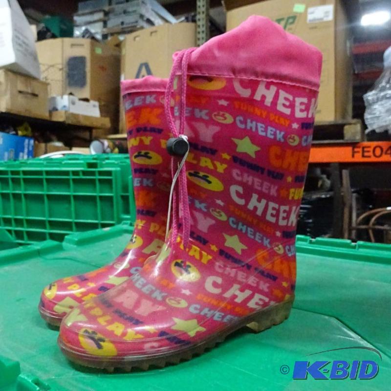 New pair childrens rubber boots ping childre...