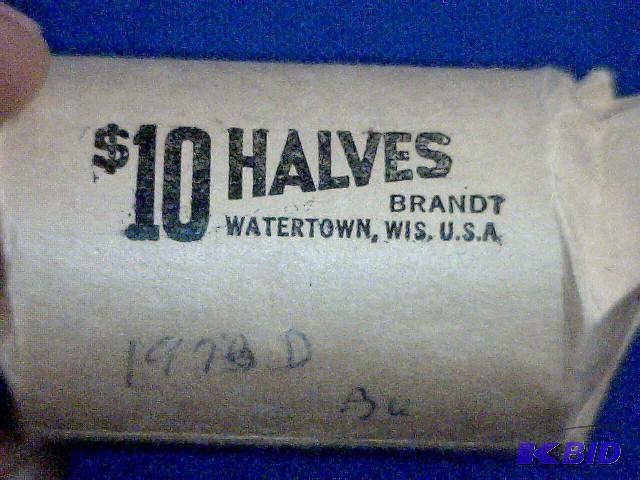 lot 165 image: 1973 D BU Roll of Half Dollar Coins...