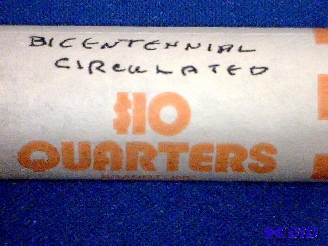 lot 167 image: $10 Roll of Bicentennial Circulated Quarters...