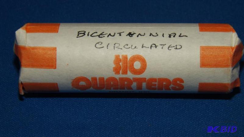 lot 169 image: $10 roll of Bicentennial Circulated Quarters...