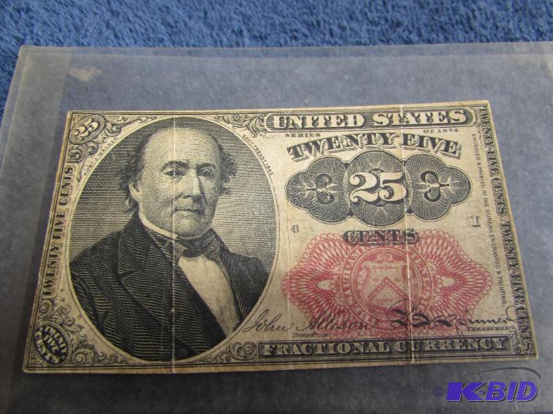 lot 183 image: 1874 United States Twenty Five Cent Fractiona...