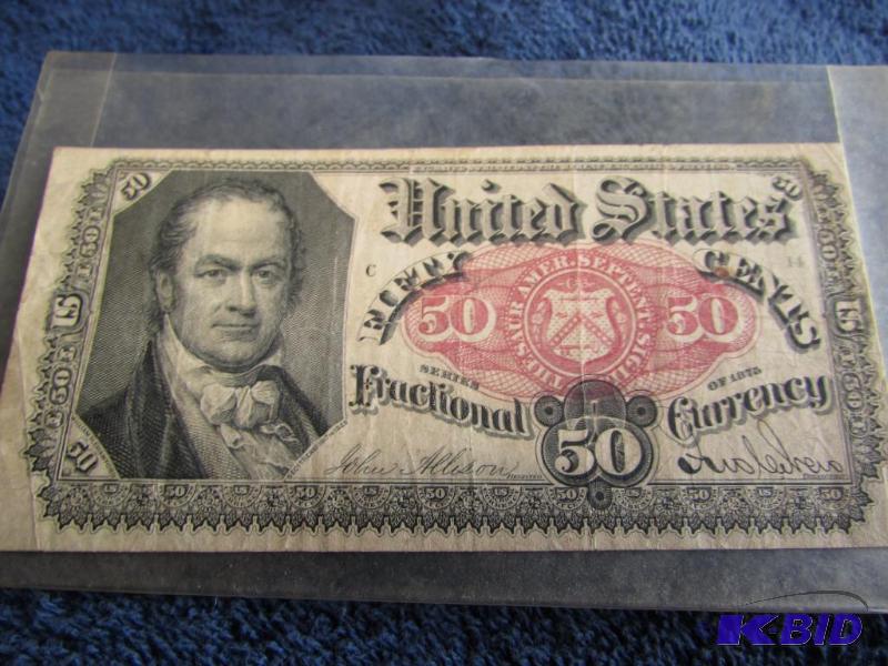 lot 184 image: 1875 United States Fifty Cents Fractional Cur...