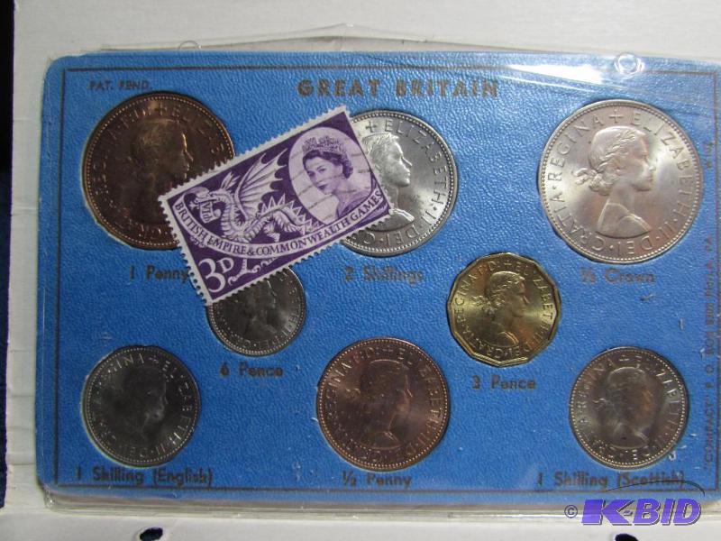 lot 201 image: Great Britain Coin Set with Stamp, 1964...