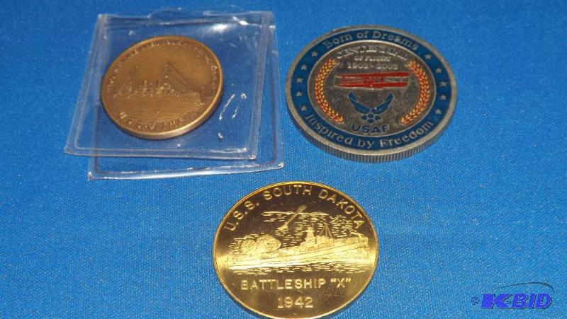 lot 209 image: American Air Force Token, USS South Dakota Ba...