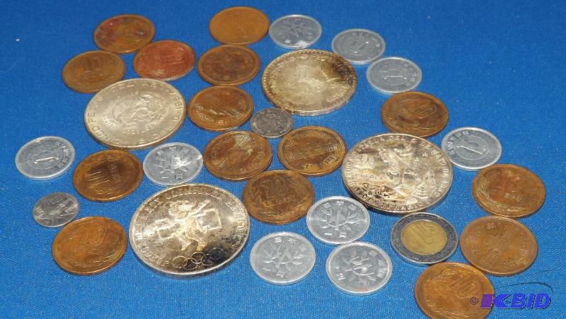 lot 222 image: Mixed Lot of Asian and Mexican Coins...