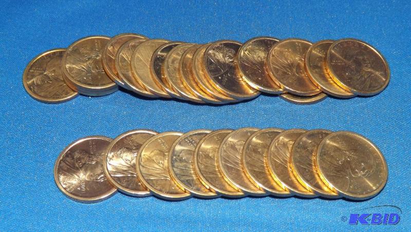 lot 227 image: Lot of Sacagawea Dollar Coins, 27 total, 2000...
