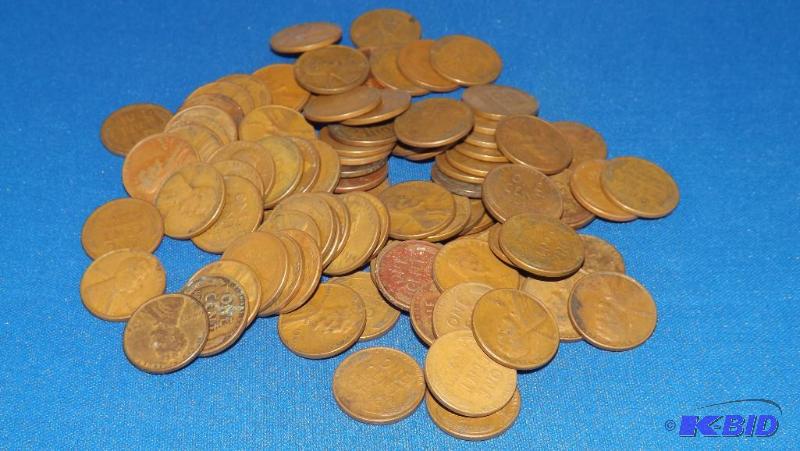 lot 228 image: Lot of 1940s Wheat Pennies...