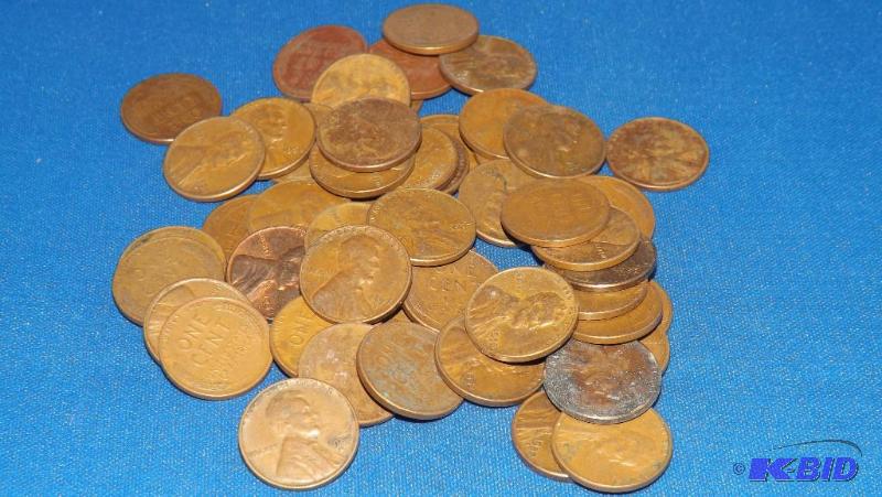 lot 229 image: Lot of 1950s Wheat Pennies...