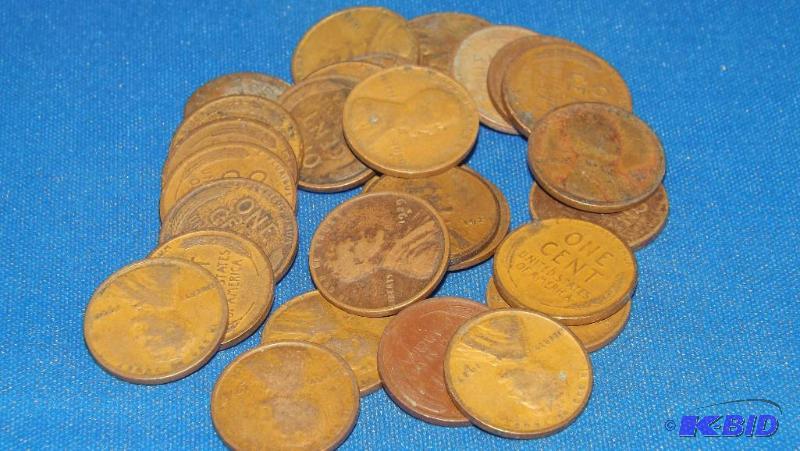 lot 230 image: Mixed lot of Teens, 20s and 30s Wheat Penni...