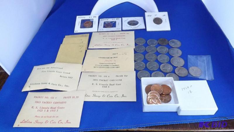 lot 231 image: Lot of US Nickels and Pennies...