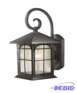 lot 25 image: Home Small Exterior Wall Mount LED Lantern, Missing one Glass Panel Customer return