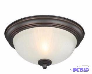 lot 29 image: CE 2 pack Flush Mount Ceiling Light Fixture, Missing one Globe.  Can be purchased.  Standard.
