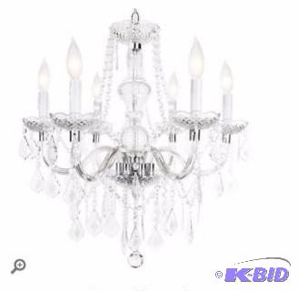 lot 45 image: Hampton Bay Chandelier, New in box, Over Stock