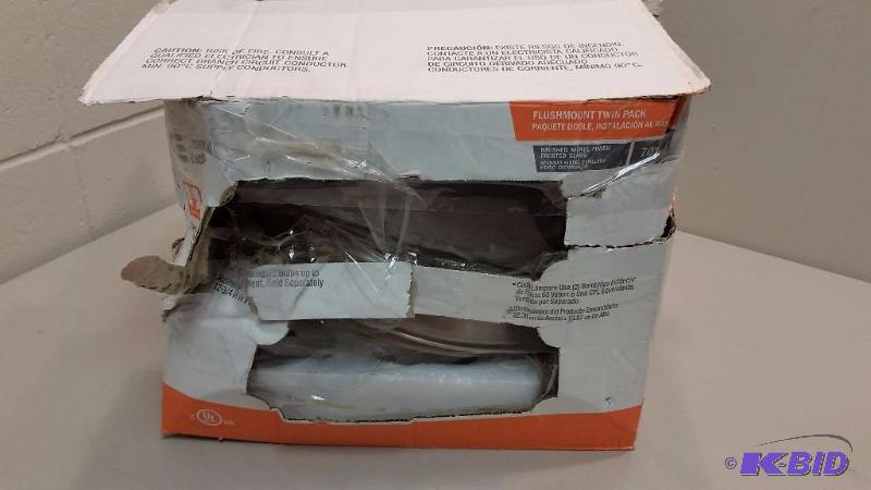 lot 48 image: CE 2 pack flush mount light fixtures, No Globes customer return