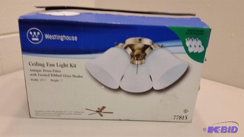 lot 49 image: Westinghouse 3 lamp ceiling light kit, No Globes.  Customer return