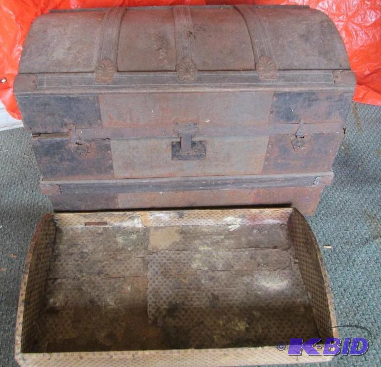 Antique trunk, measures 28 x 17...
