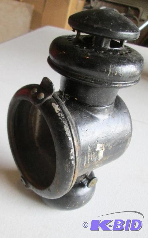 Antique oil lamp automobile or buggy headligh...