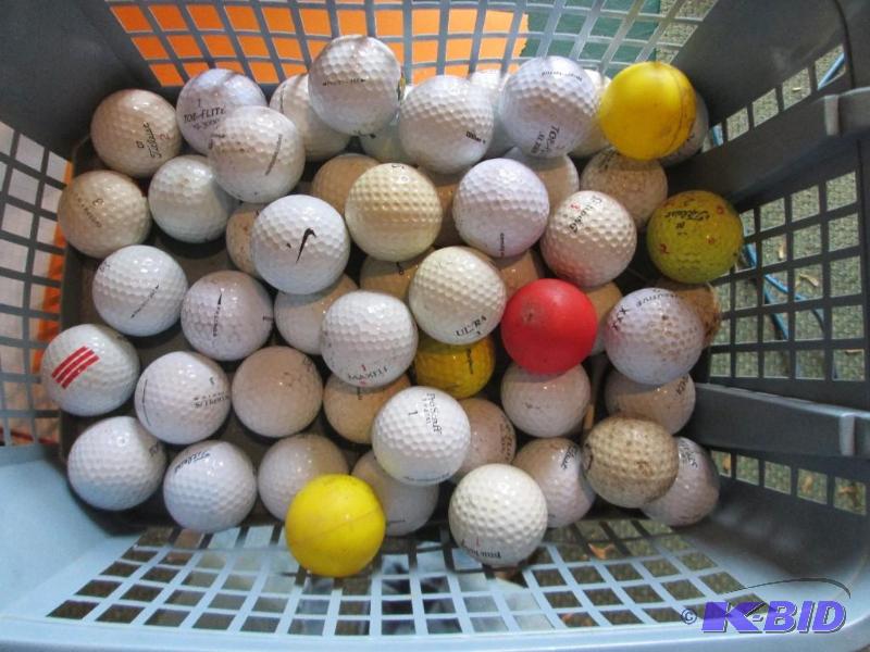Basket of golf balls...