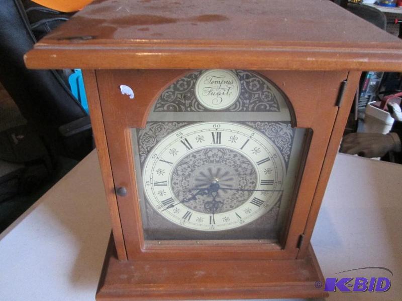 Vintage wood clock, 14 inches tall...