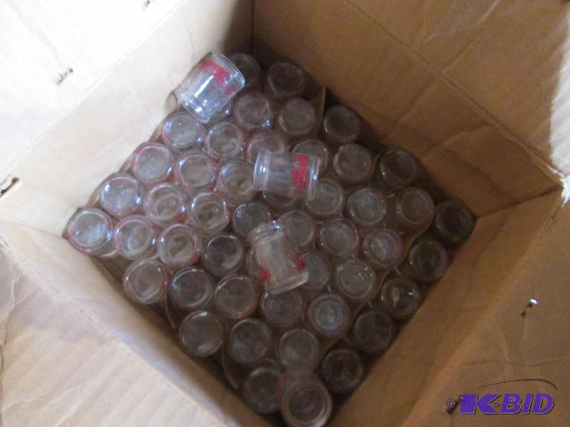 Partial box of Franklin small creamer bottles...
