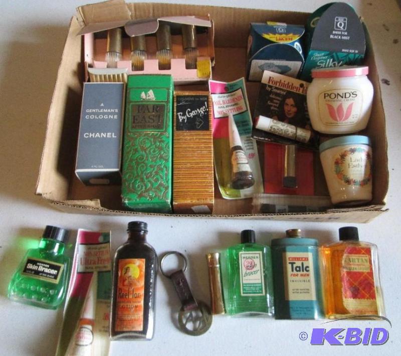 Lot of vintage cologne perfume and beauty pro...