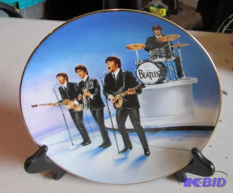 Delphi Beatles collector plate on stand...
