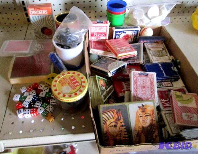 Lot of assorted dice and card games, some vin...