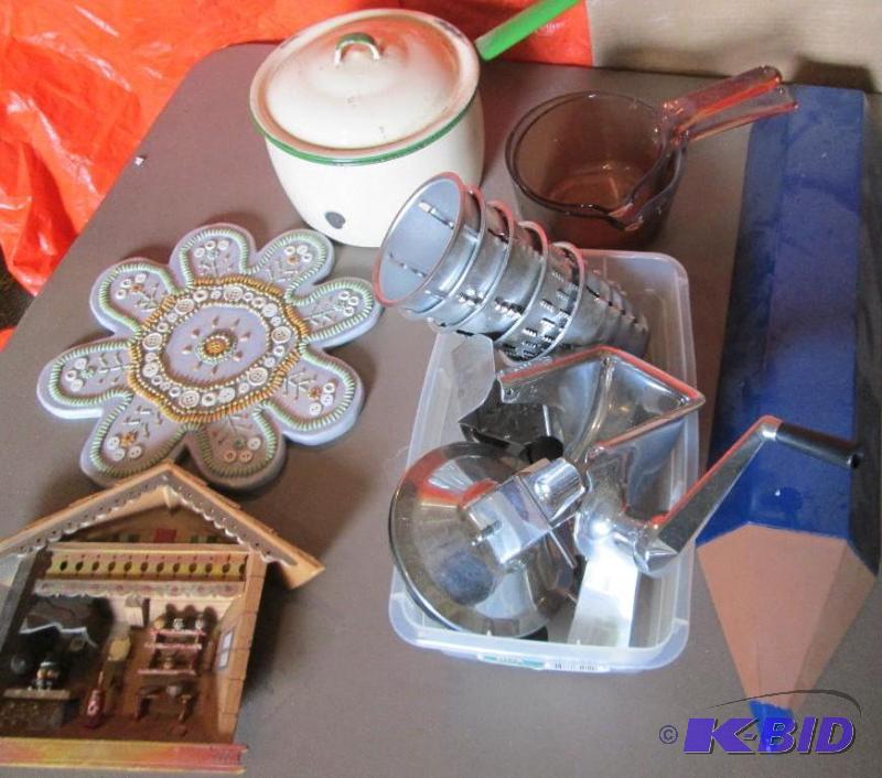 Lot of kitchen pots pans and utinsels and wal...