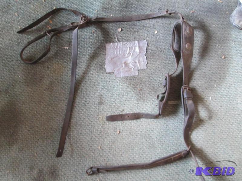 Antique horse gear, has metal imprinted US bu...