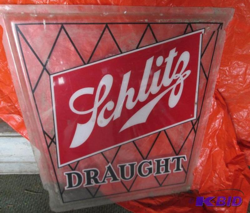 Vintage Beer Schlitz Draught plastic sign 33 ...