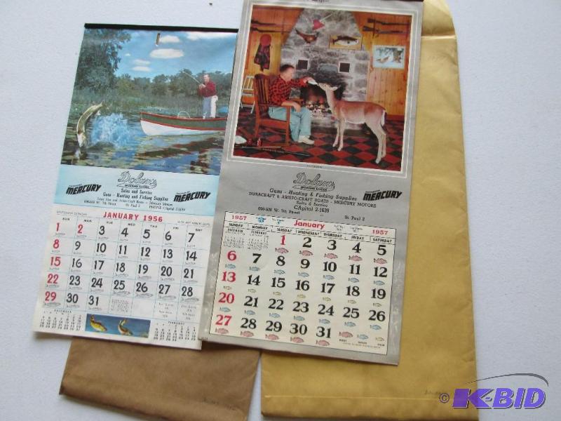 2 Dolans calendars from 1956 and 1957...