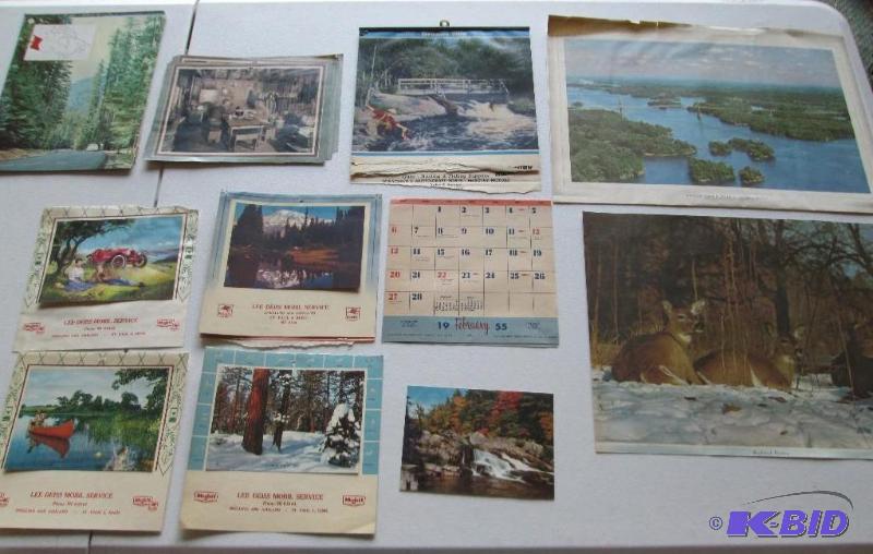 Lot of assorted vintage calendars...