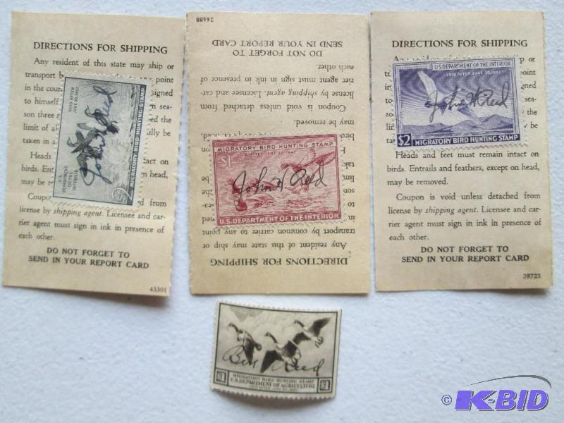 Lot of hunting licenses and duck stamps from ...