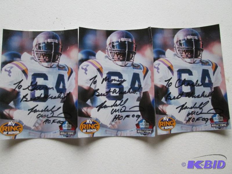 Autographed Randall McDaniel photographs from...