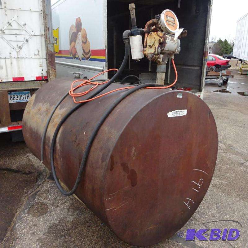 lot 15 image: 600 gal fuel tank with pump. Pump runs but wi...