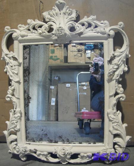 Ornate Rustic Mirror - White - 33&quot h x 2...