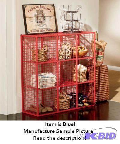 Nine Section Metal Storage Cube - Item is Blu...