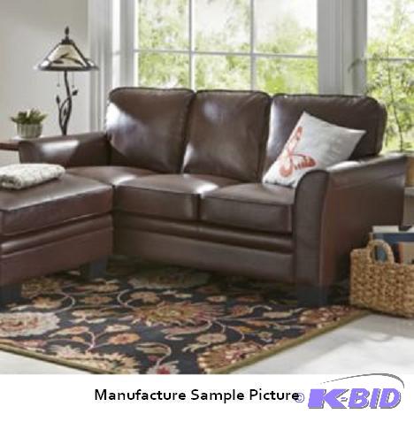 Braddock Sofa - With textured, brown faux lea...
