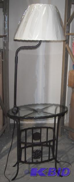 Chairside Lamp Table - Scrolled metal decorat...