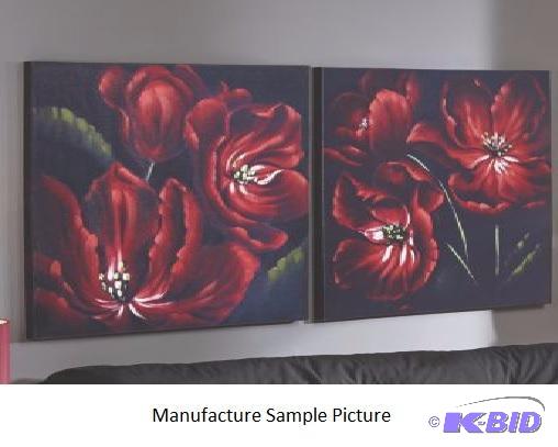 Set of Two Red Flower Prints -&nbspBold red ...