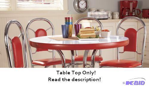 Retro Bistro Table - Top Only - White with re...