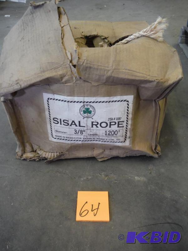 lot 64 image: Box of 38 rope estimated 1000 ft. left