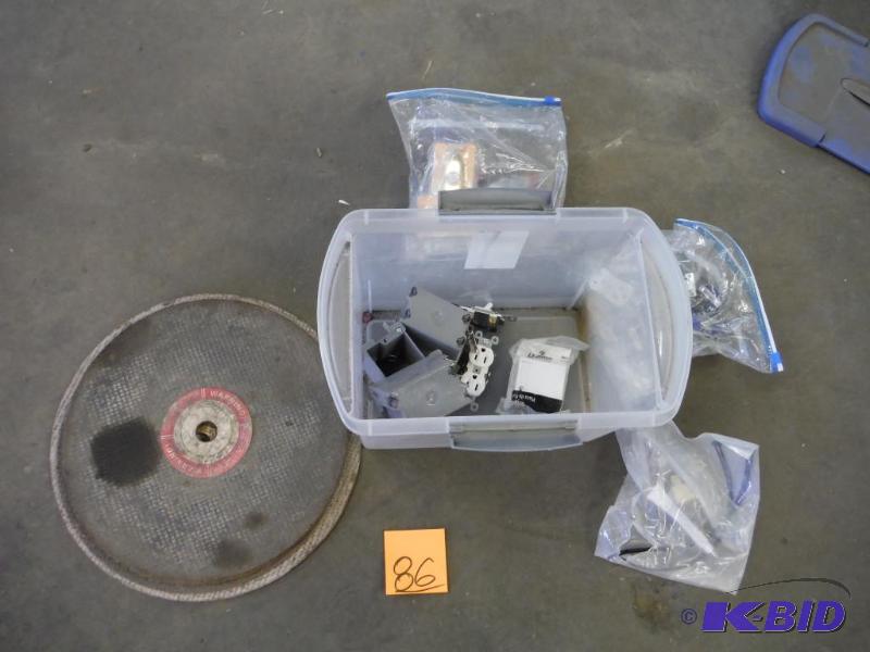 lot 86 image: Electical outlets and cutting discs