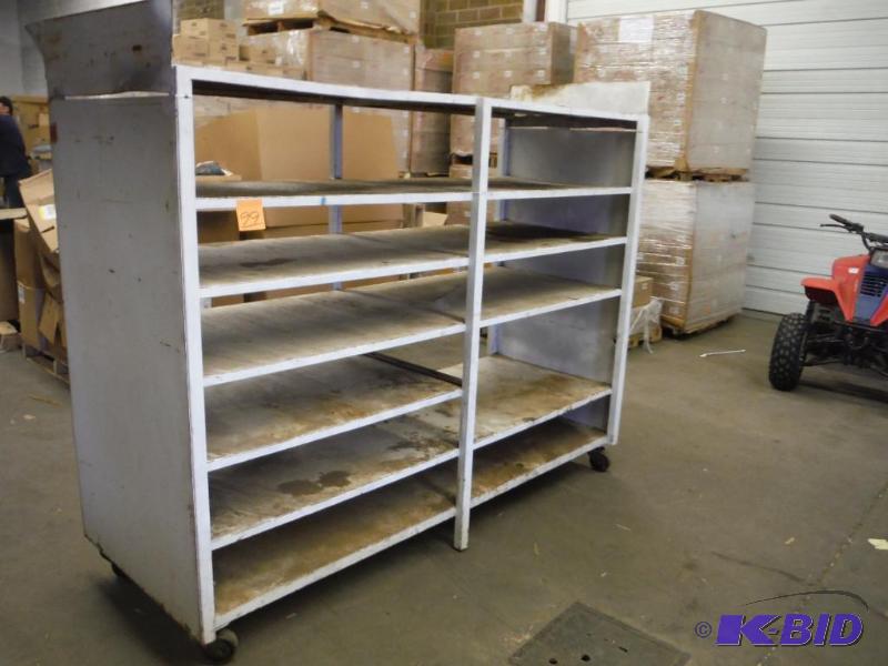 lot 99 image: Heavey Duty Rolling Steel Shelving Rack