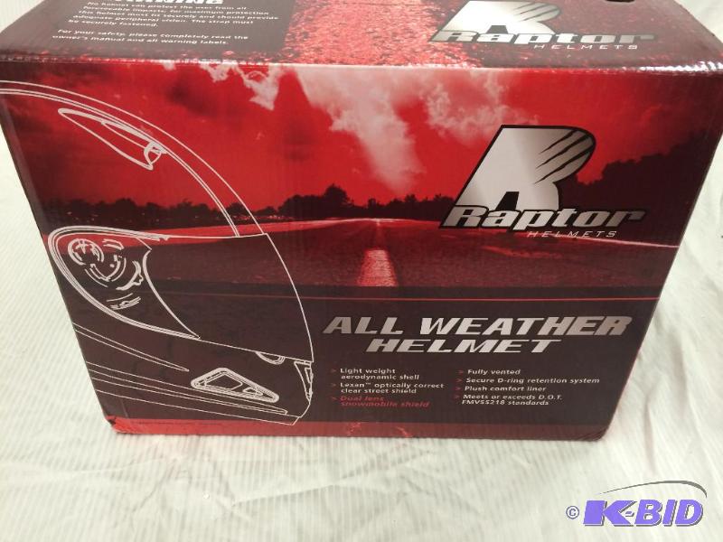Brand new raptor all weather helmet size L  comes with extra face shield and soft case