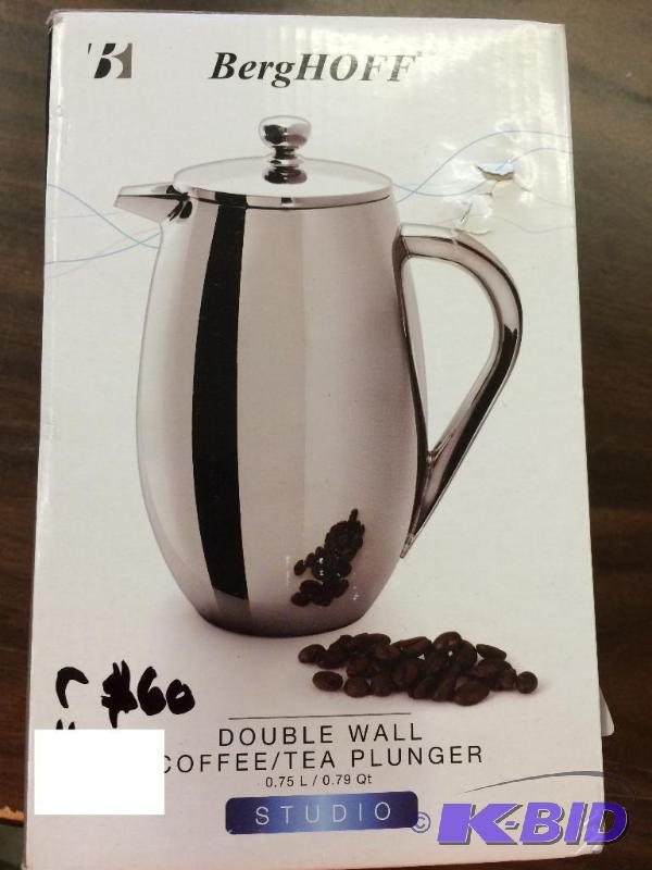 berghoff double wall coffee  tea plunger retails for $60