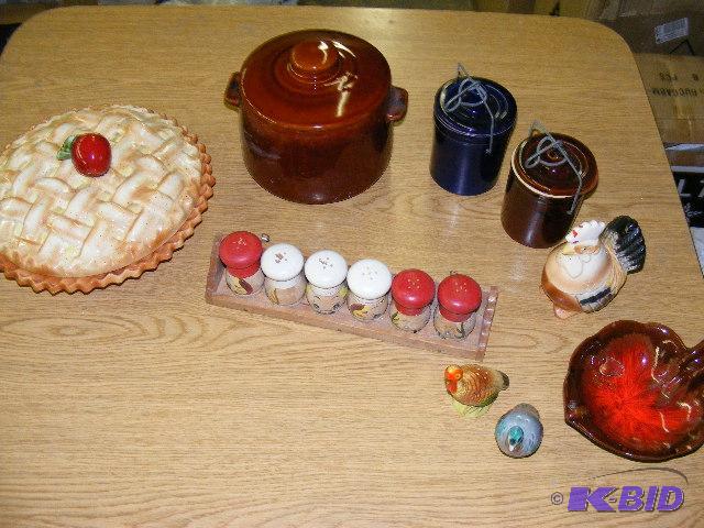 Covered pie plate, salt and pepper shakers, c...