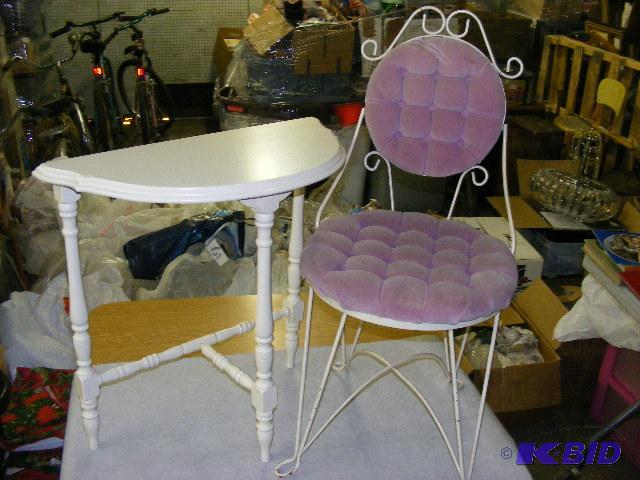 table, antique dressing chair