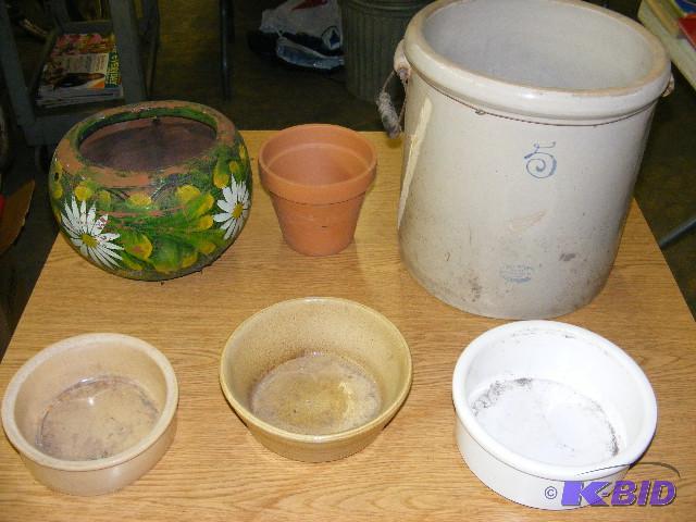antique crocks and planters